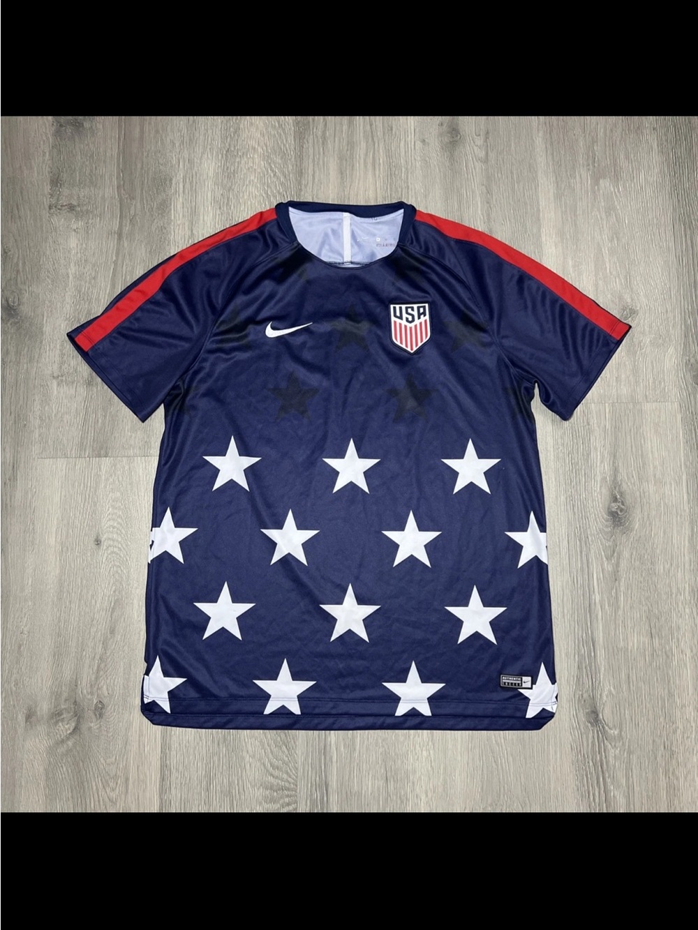 Nike USA Navy Star Soccer Jersey with Red Accents